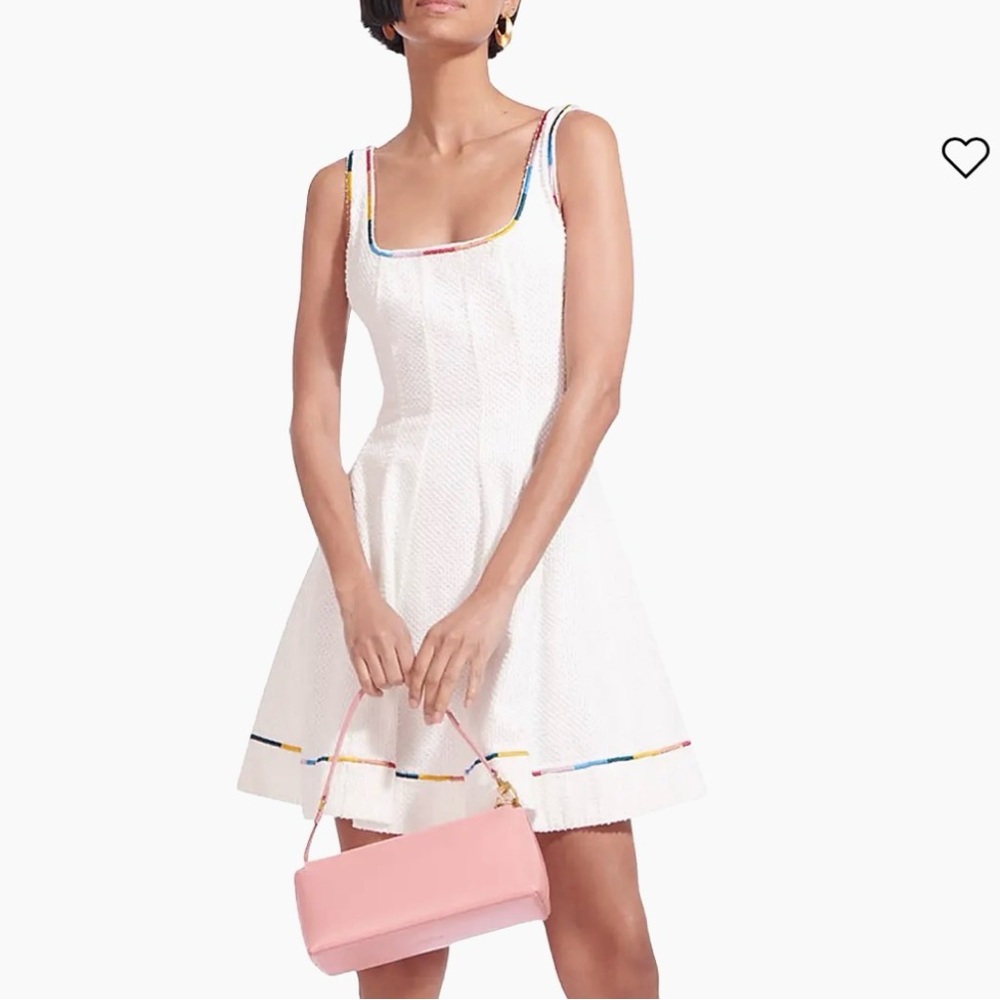 STAUD Wells Embroidered Mini Dress - 8